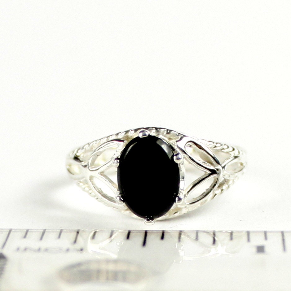 Black Onyx, 925 Sterling Silver SR137 Ring, Etsy 