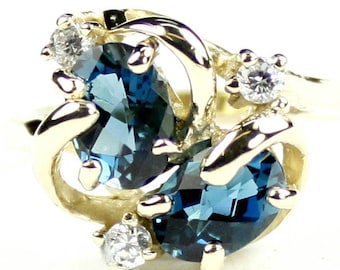 London Blue Topaz, 18Ky Gold Ring, R016
