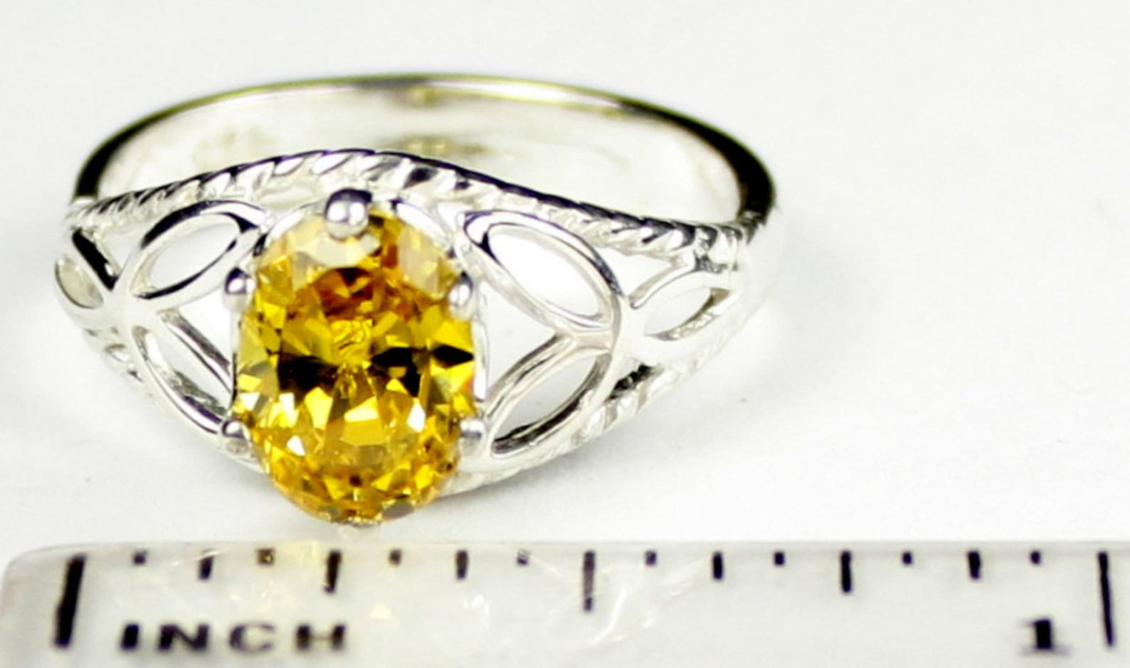 Golden Yellow CZ 925 Sterling Silver Ring SR137 - Etsy
