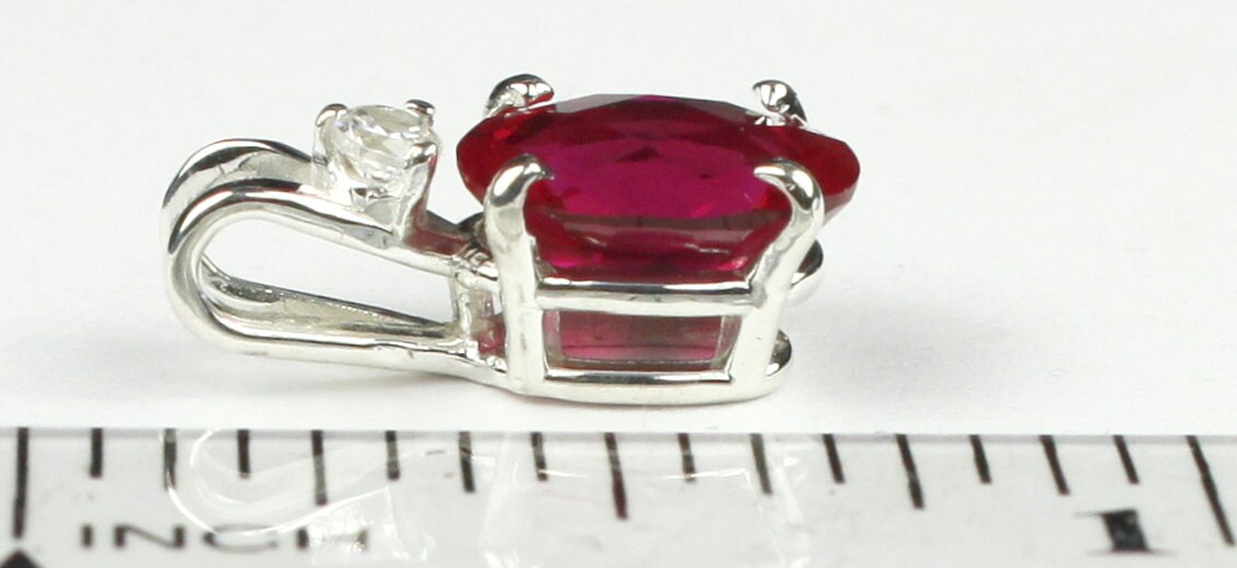 Created Ruby, 925 Sterling Silver Pendant, SP020 - Etsy
