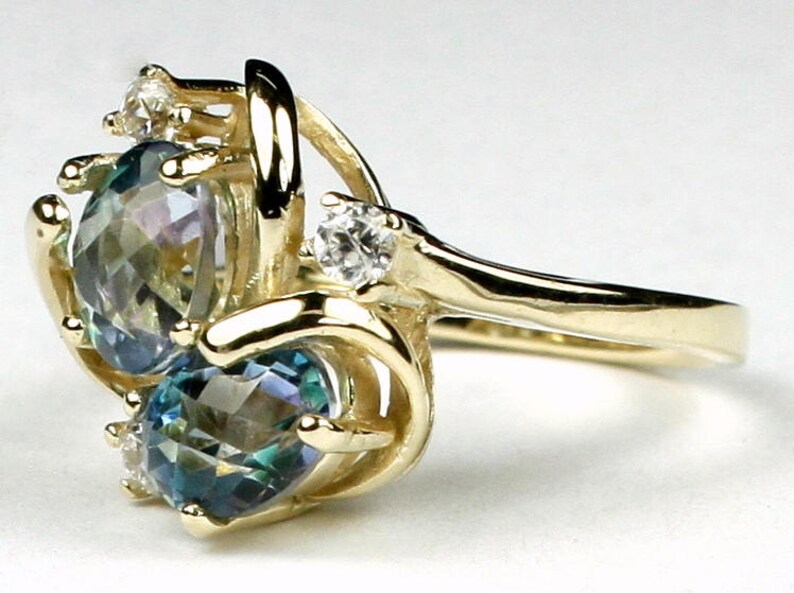 Neptune Garden Topaz, 18KY Gold Ring, R016 image 2