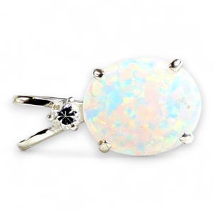 Vit opal, hänge i 925 sterlingsilver, SP022