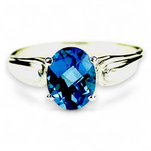 London Blue Topaz, 925 Sterling Silver Ring, SR058