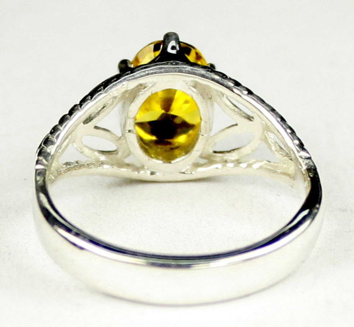 Golden Yellow CZ 925 Sterling Silver Ring SR137 - Etsy