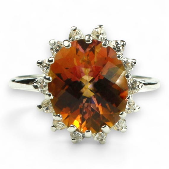 Twilight Fire Topaz, 925 Sterling Silver Ring, SR283