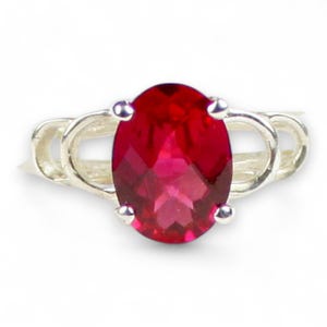 Rubin, 925 Sterling Silber Ring, SR300