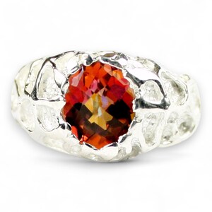 Twilight Fire Topaz, 925 Sterling Silver Men's Ring, SR168