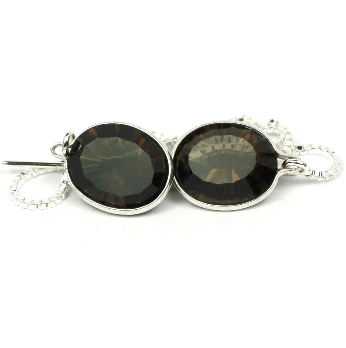 Smoky Quartz, 925 Sterling Silver Threader Earrings, SE105 Smoky Quartz, 925 Sterling Silver Threader Earrings, SE105