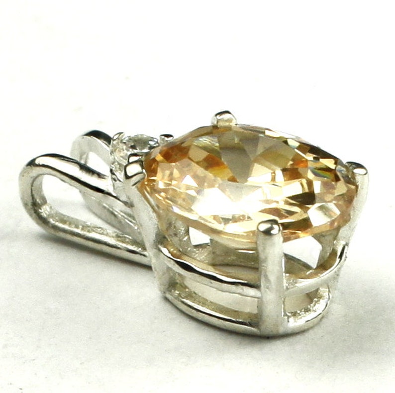 925 Sterling Silver Pendant Champagne CZ SP021