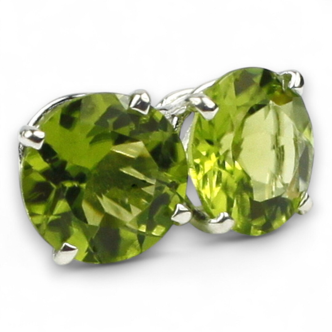 Boucles D'oreilles Argent Sterling Avec Quartz, Péridot, émeraude - Modèle #1553 ROSEMIMOSA