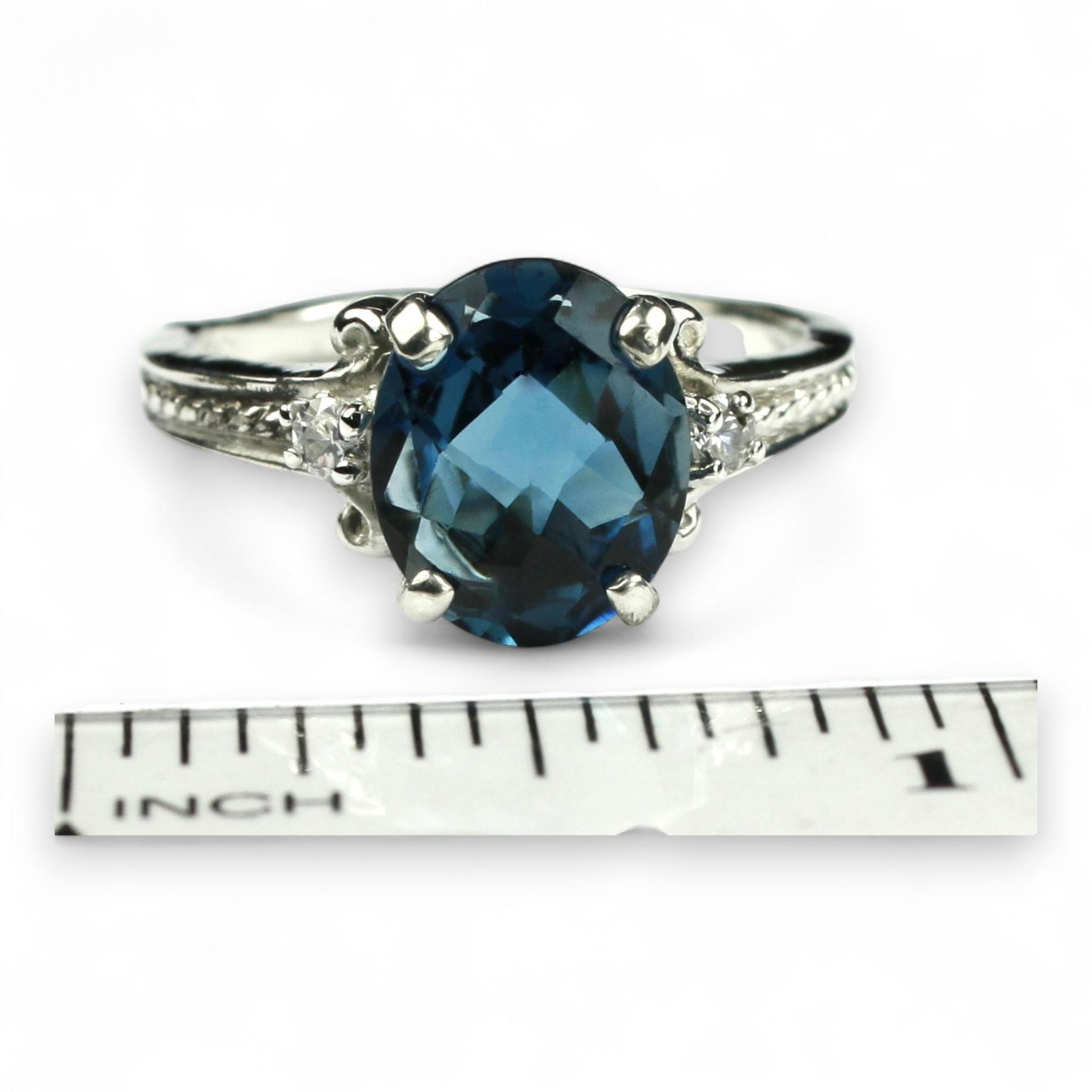Damen Ring "Blüte" 925 Sterling Silber/teileismatt Mit Blautopas London