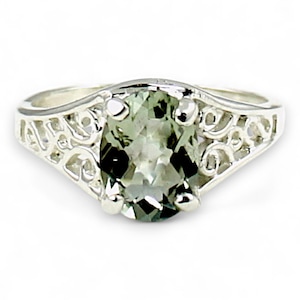 Green Amethyst, 925 Sterling Silver Ring, SR005