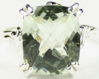 Green Amethyst , 925 Sterling Silver Ring, SR188