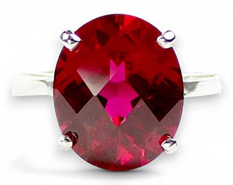 Ruby, 925 Sterling Silver Ladies Ring, SR055