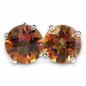 Twilight Fire Topaz, 925 Sterling Silver Post Earrings, SE112