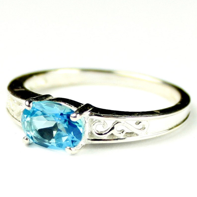 SR362 Paraiba Topaz 925 Sterling Silver Ladies Ring