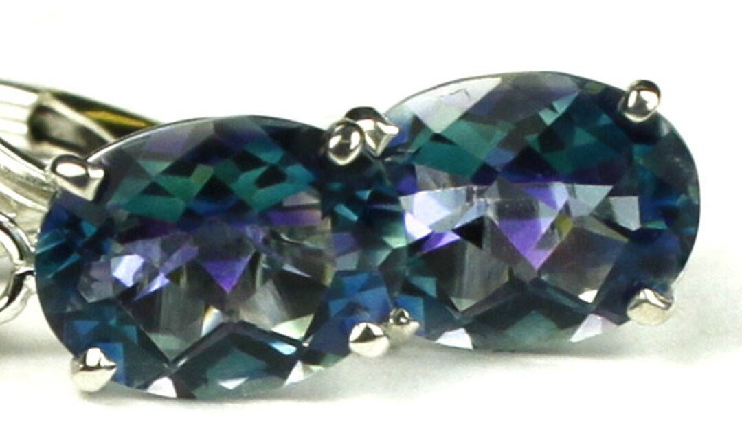 Neptune Garden Topaz, 925 Sterling Silver Leverback Earrings, SE007 Etsy