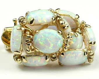 人工ホワイトオパール、10KYゴールドブレスレット、B003C - Etsy 日本