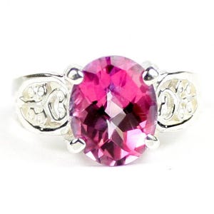 Pure Pink Topaz, 925 Sterling Silver Ladies Ring, SR369