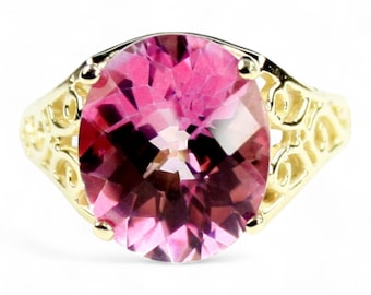Pure Pink Topaz, 10KY Gold Ring, R057