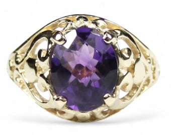Amethyst, 18Ky Gold Ring, R004