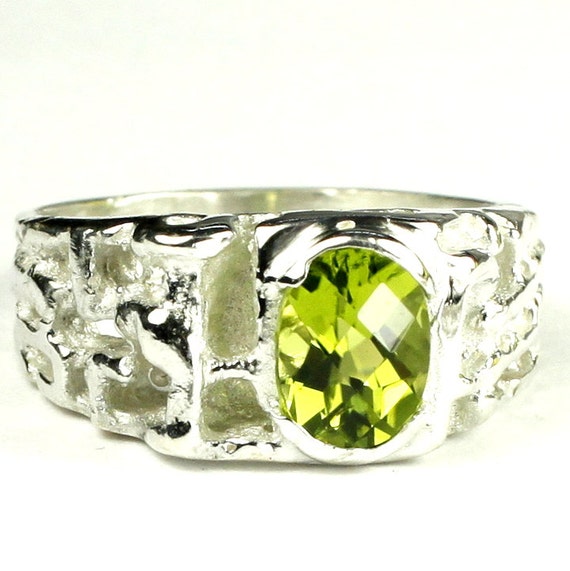 Peridot 925 Sterling Silver Men's Ring SR197 Etsy