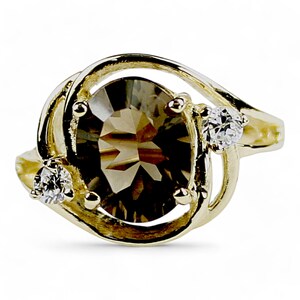 Smoky Quartz, 14KY Gold Ring R021
