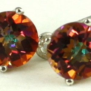 Twilight Fire Topaz, 925 Sterling Silver Leverback Earrings, SE017