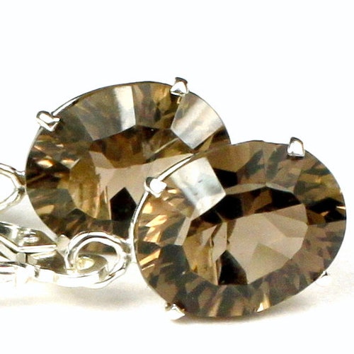 •ARROW HOOP• smoky quartz + silver earrings