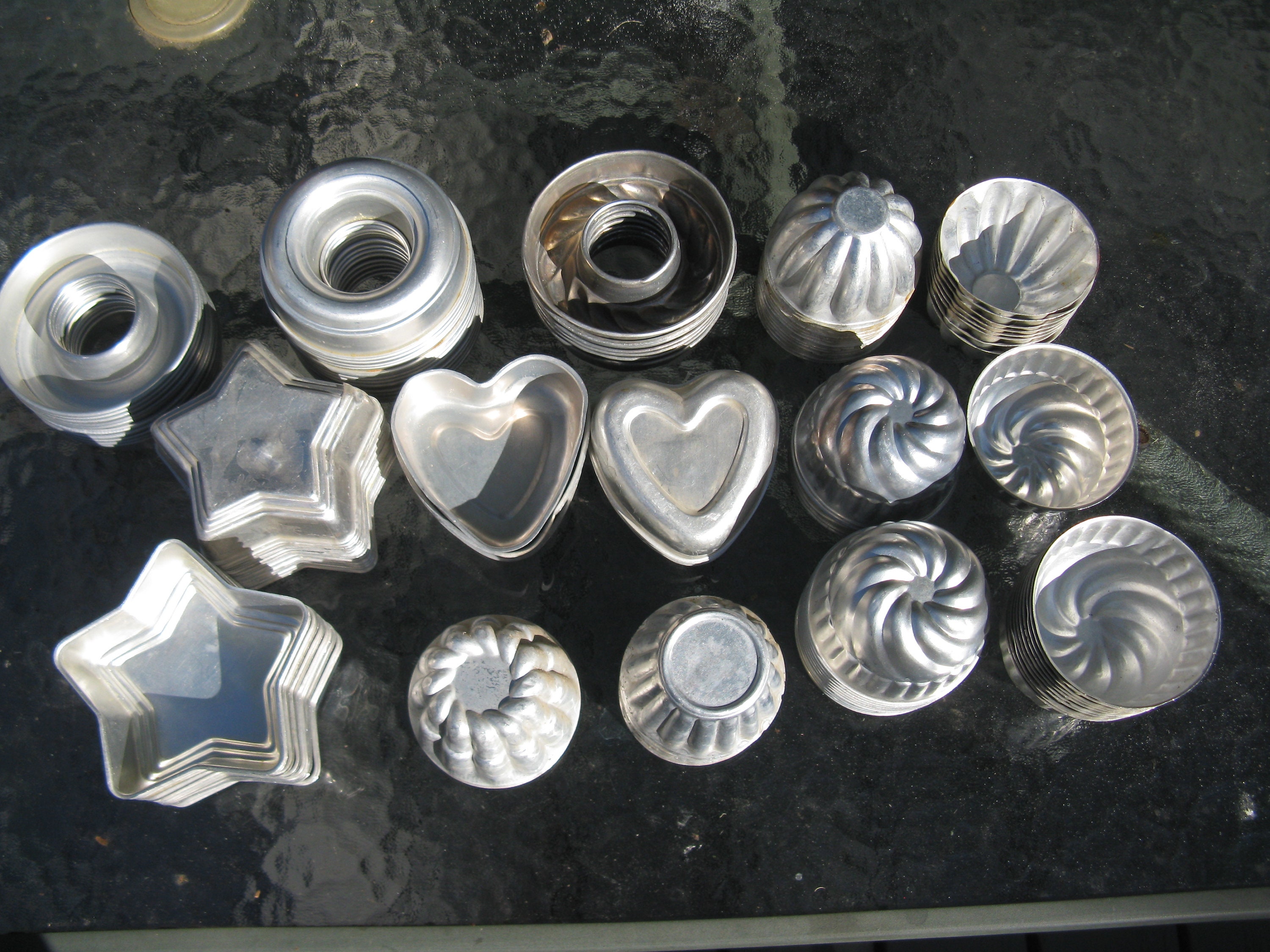 Small Gelatin Molds, Set of 7 Aluminum Jello Aspic Dessert Ring Molds,  Kitchen Gift, Cooking Gift