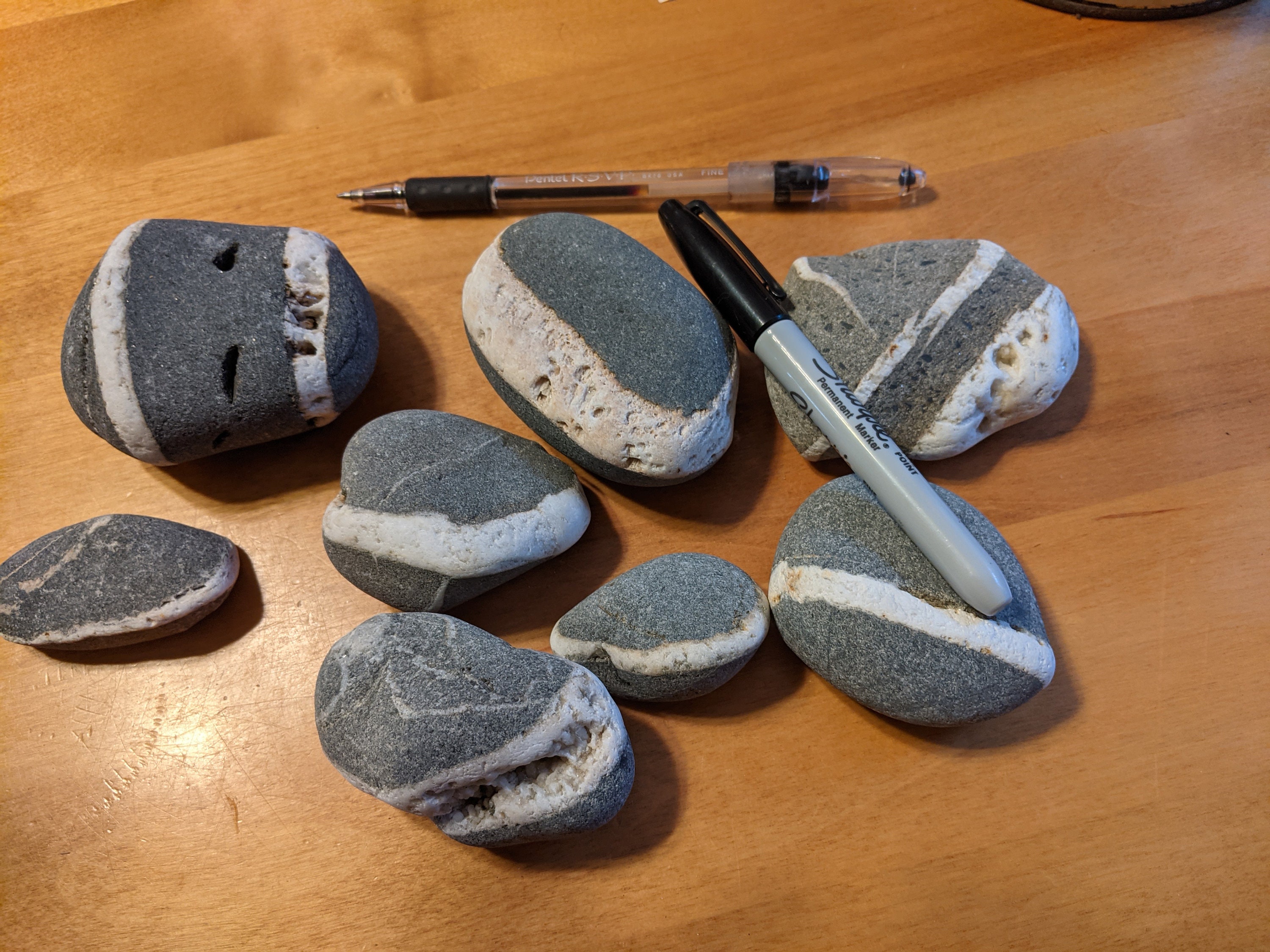 Hand Painted Rocks, Black & White Decorative Rocks, Arrows, Hearts