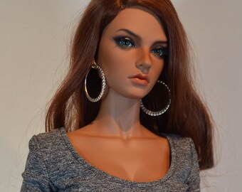 Doll Gold Jewelry Set Tassel Earrings 2 Necklaces Round Circle 3 piece Iplehouse EID HID sd BJD 13
