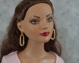 Doll Gold Jewelry Set Tassel Earrings 2 Necklaces Round Circle 3 piece Iplehouse EID HID sd BJD 13