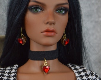 Doll Gold Jewelry Set Tassel Earrings 2 Necklaces Round Circle 3 piece Iplehouse EID HID sd BJD 13