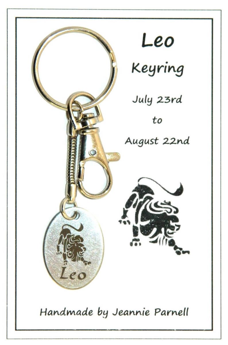 Z015 Leo July 23 August 22 Carded Keyring Gift Birthday Etsy Z015 Leo July 23 August 22 Carded Keyring Gift Birthday Etsy