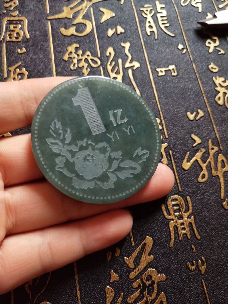 Free Delivery Dry green jade china coin pendant good luck pendant jade beads necklace