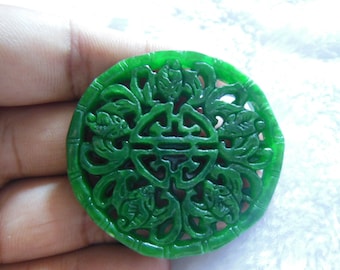 Chinese Fashion Natural Hand-carved Lantian jade five fu lucky amulet pendant 