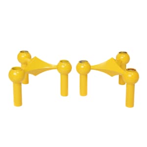 Two Yellow S22 BMF Nagel Candleholders / Vintage 1960s / by Fritz Nagel & Ceasar Stoffi