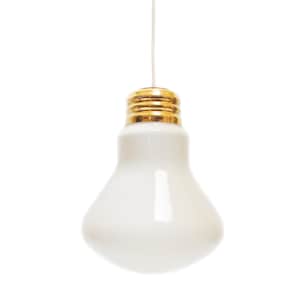 Oversized Light Bulb Lamp / Opaline Glass / Ingo Maurer Inspired / 1970&#39;s Pop Art / Hanging Pendant Lamp