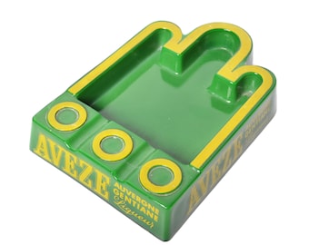 Green Glass Ashtray &quot;AVEZE&quot; / Vintage & Rare / Liquor Advertising / 1964, France