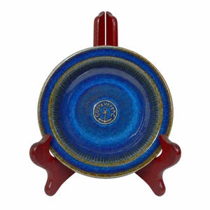 Vintage Gustavsberg Studio Pottery Bowl / Deep Blue & Green / Sweden, 1970 / Handmade