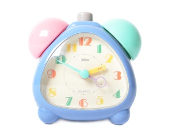 Memphis Style 80&#39;s Alarm Clock / Bino, Italy / Vintage Postmodern Timepiece