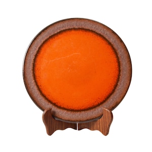 West Germany Vintage Art Pottery Plate / Orange Glaze / 29 cm / 1960's