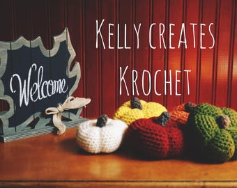 Fall autumn halloween pumpkins crochet home decor