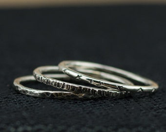 Sterling Silver Stacking Rings, Handmade and Nickel Free