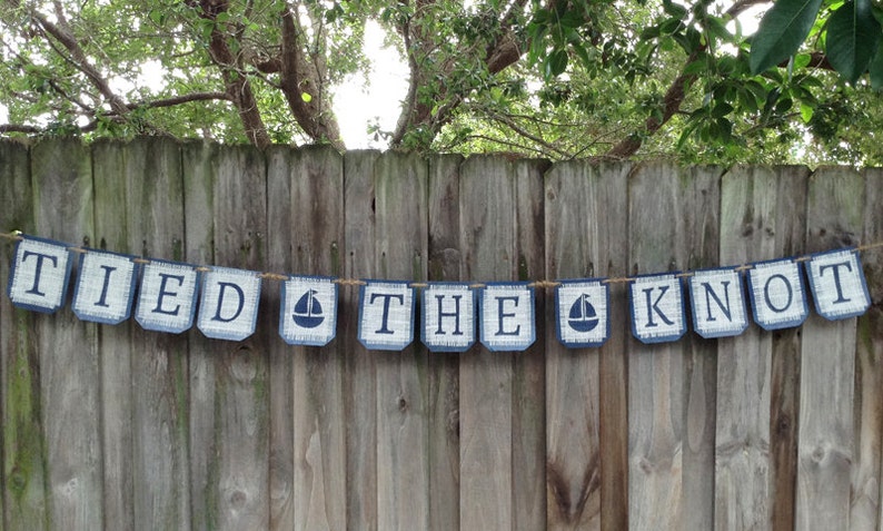 Nautical Tied The Knot Banner Nautical Wedding Banner Beach Etsy