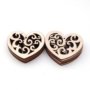 Filigree Cut Wood Hearts: Unfinished Craft Embellishments (Set of 14)