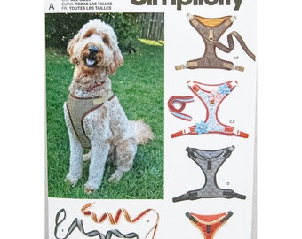 Dog Harness S-M-L and Leash Sewing Pattern, Simplicity S9664, Uncut, Factory Folded