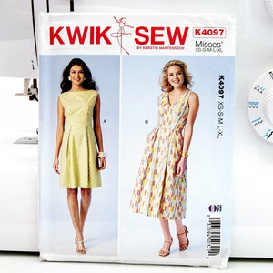 Misses’ Dresses Sewing Pattern in Sizes XS, S, M, L, XL, by Kerstin Martensson Kwik Sew K4097, Uncut