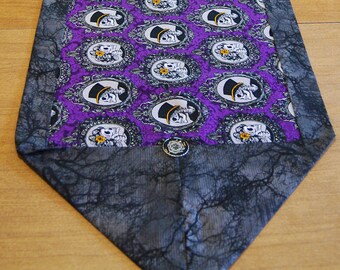 Table Runner, Topper, Scarf, Halloween Skeleton Portraits, 41" x 13 3/4" Handmade